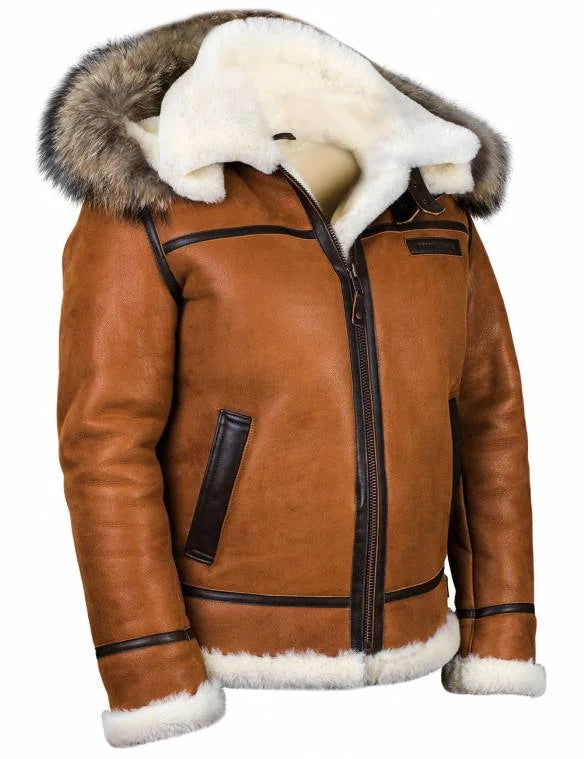 EnglishMeti - Sheepskin winter jacket with fur hood