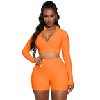 Ensemble de sport haut manches longues et short - Chic&Shines
