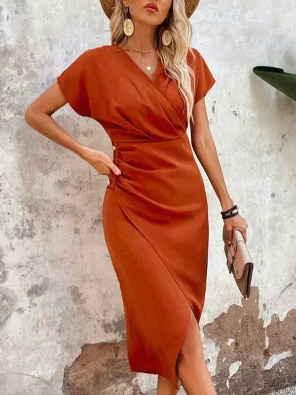 Chic V-neck midi dress - Autumn Edition