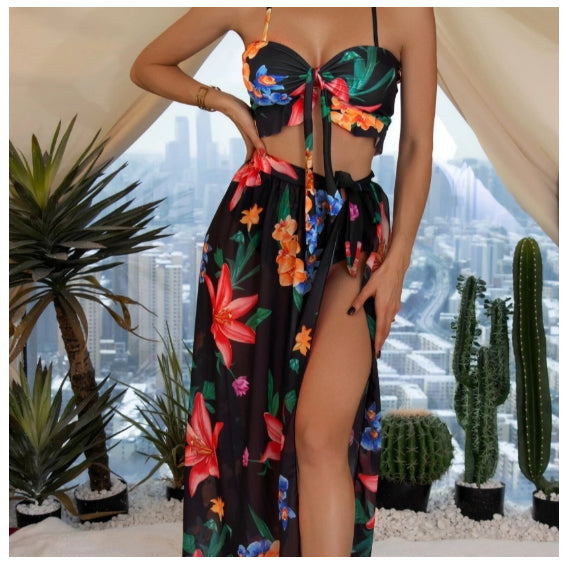 Eléonore — Ensemble trois pièces à motif floral