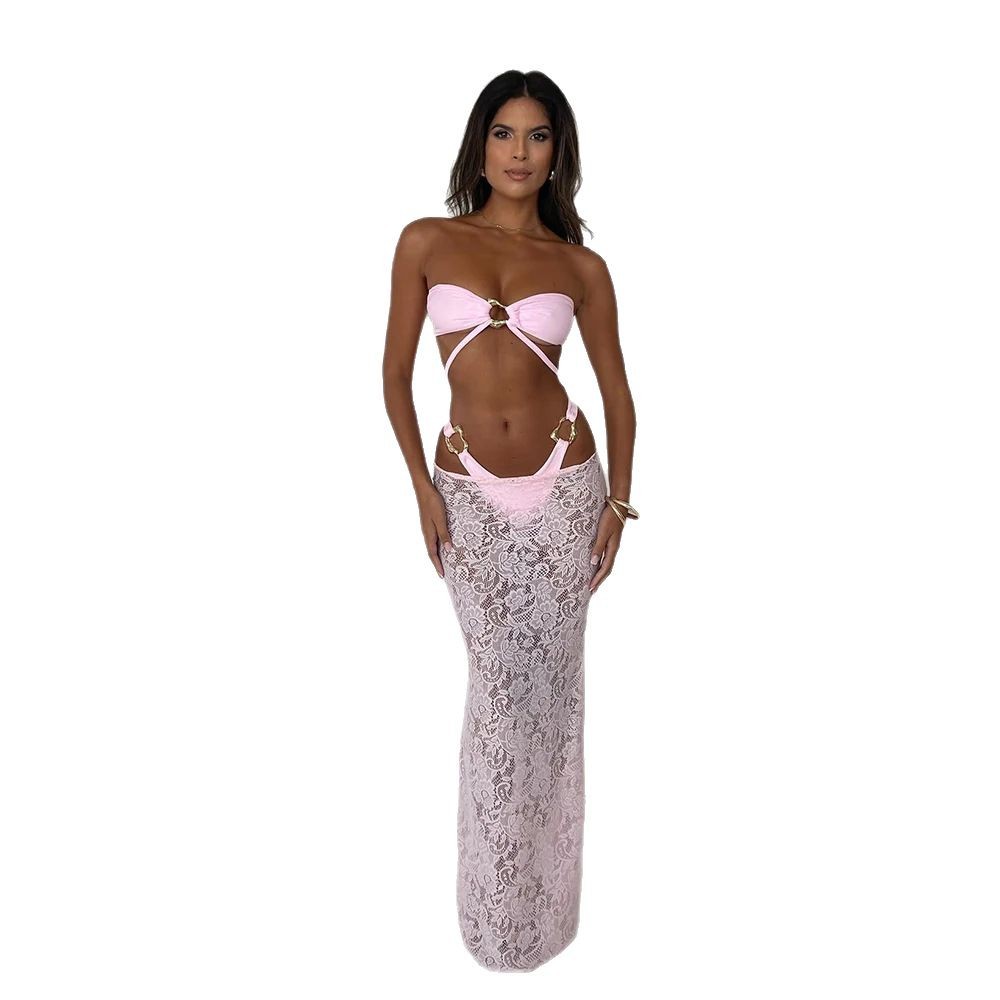 Nina — Pink skirt three-piece set