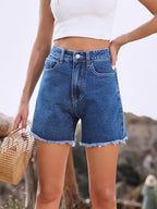 Short en jean taille haute – Coupe droite intemporelle