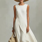 Robe longue asymétrique coupe épurée