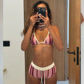 Anaïs — Bikini deux-pièces fendu rayé