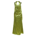 Emerald Green Pleated Backless Maxi Dress
