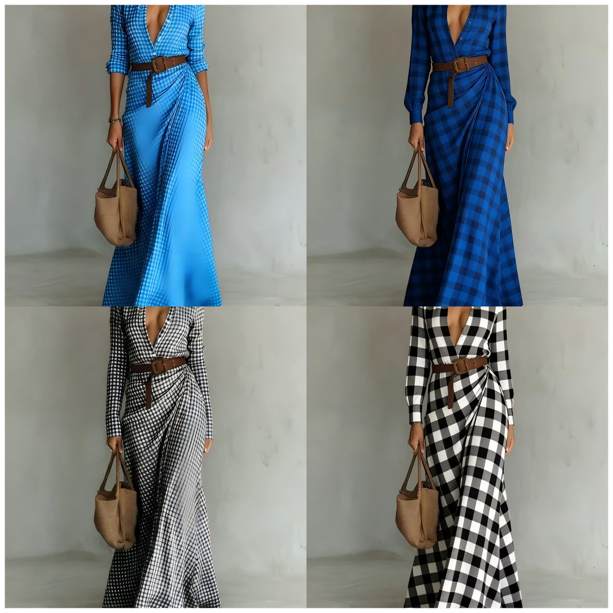 Asymmetrical pleated dress with matching belt