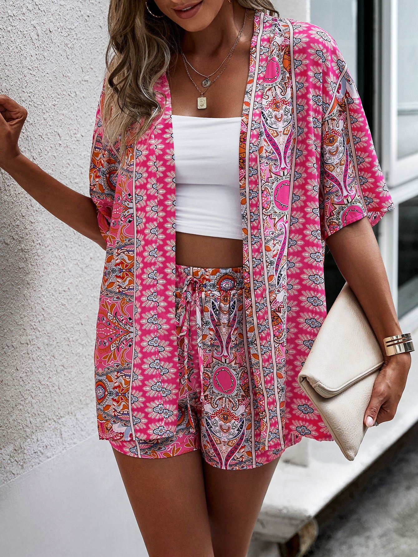 Ensemble chemise manches courtes short