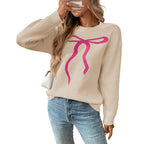 Pull rétro à nœud en jacquard brillant