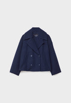 Manteau court pour femme avec double rangée de boutons et design intemporel