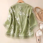Elegant Embroidered Long-Sleeved Blouse for Women