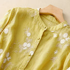 Elegant Embroidered Long-Sleeved Blouse for Women