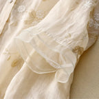 Elegant Embroidered Long-Sleeved Blouse for Women