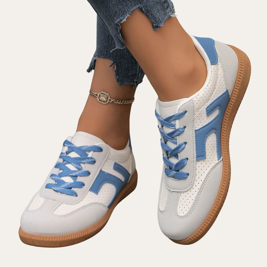 Baskets orthopédiques en cuir pour femmes - Chaussures de loisirs confortables avec voûte plantaire, semelle souple & forme ergonomique