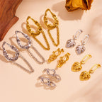 Boucles d'oreilles torsadées en acier inoxydable