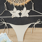 Francesca — Apricot open-knit swimsuit