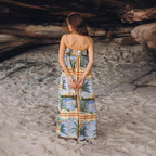 Robe lin fluide imprimé fleuri — Allure bord de mer