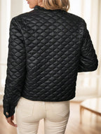 Manteau court manches longues matelassé en losanges