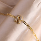 Bracelet clip en zircone pendentif lettre - Chic&Shines