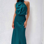 Sleeveless high-neck maxi dress