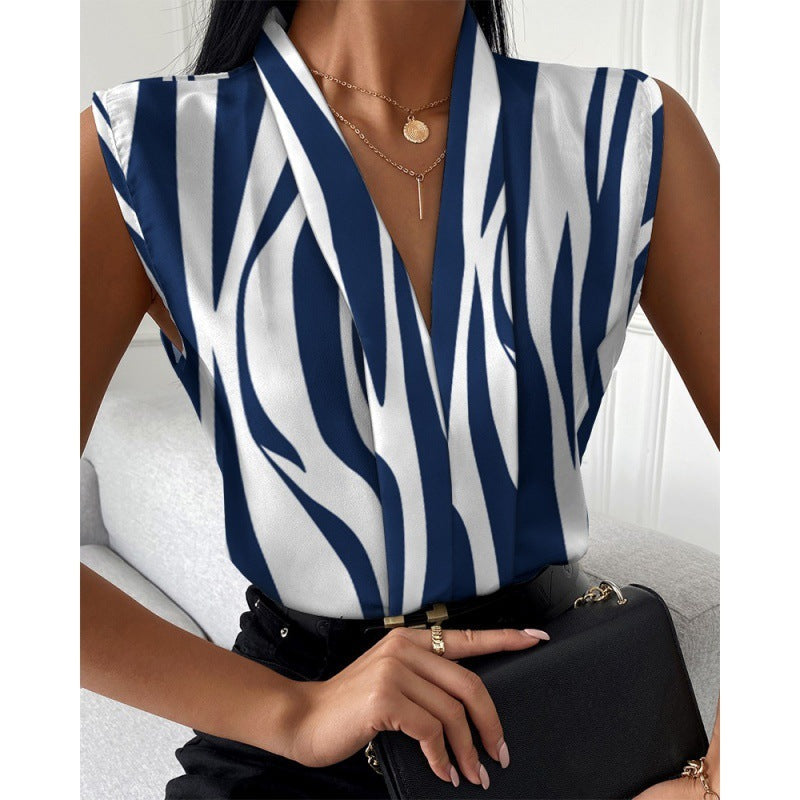 Haut sans manches col V imprimé - Chic&Shines