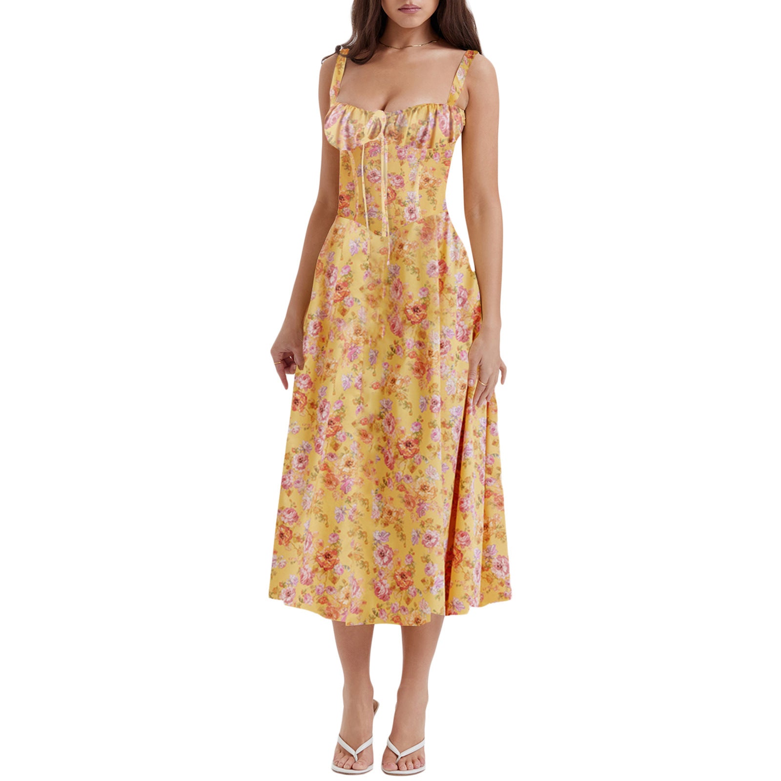 Robe dos nu à imprimé floral – Style élégant et sensuel