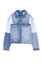 Veste en denim élégante avec patchwork et ourlet effiloché - Automne Femmes