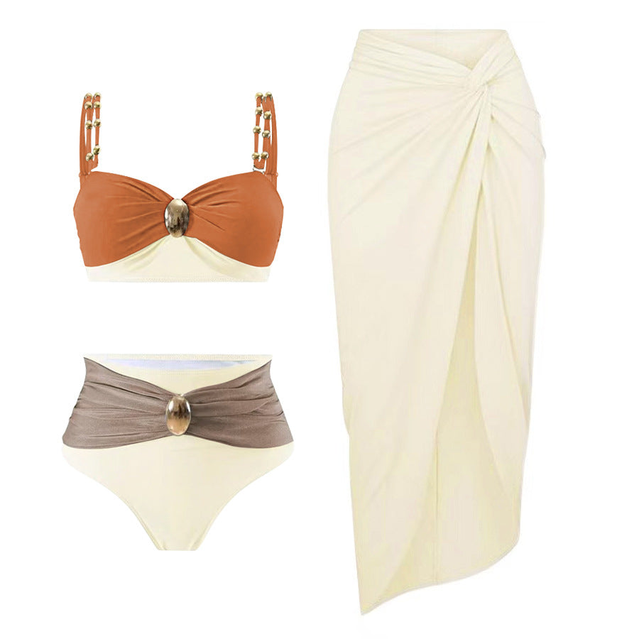 Axelle — High-waisted brown swimsuit