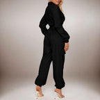 Combinaison pantalon manches longues fermeture éclair taille élastique - Chic&Shines