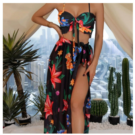 Eléonore — Ensemble trois pièces à motif floral