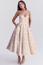 Robe longue voile ajouré – Élégance fluide et légère