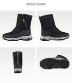 Bottes d'hiver pour femmes avec fermeture éclair latérale - Bottes de neige imperméables, antidérapantes et durables avec doublure chaude