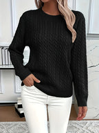 Women's Cable Knit Sweater - Soft and Stylish Pullover for Spring and Autumn