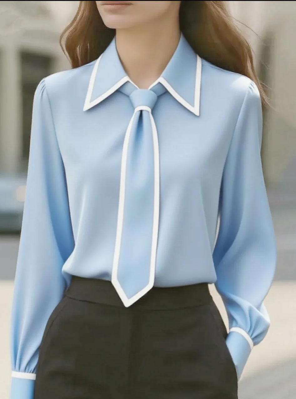 Chemise à manches longues unie - Chic&Shines