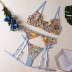 Céleste — Ensemble plage à motif floral