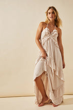 Sleeveless V-neck maxi dress
