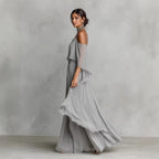 Elegant and flowing backless maxi dress