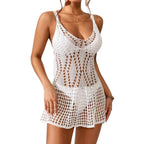 Off-white openwork wrap dress