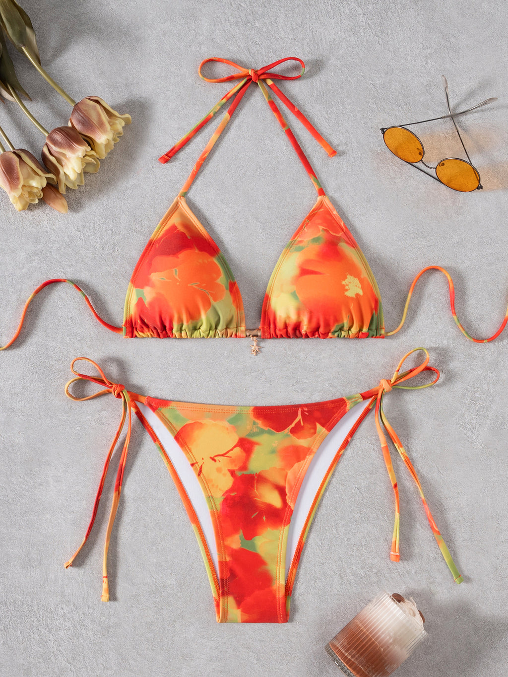 Pauline — Orange two-piece bikini