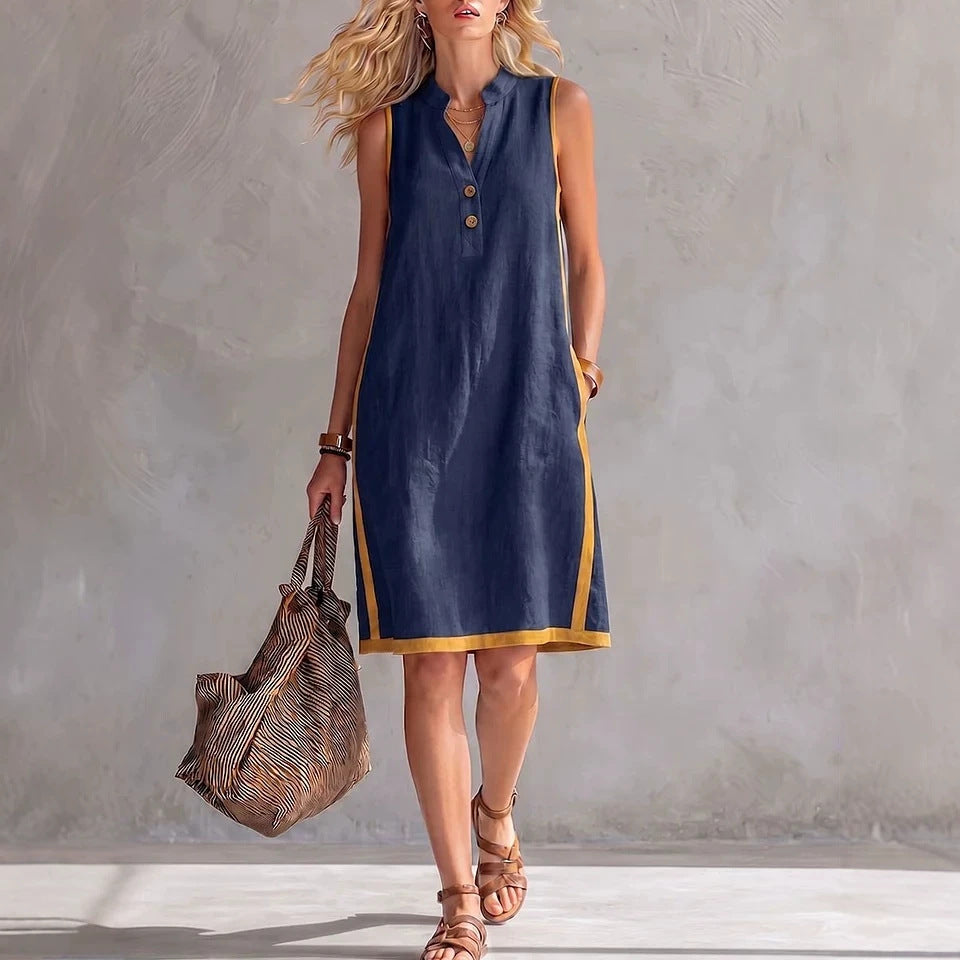 Robe cache-cœur sans manches, coupe portefeuille