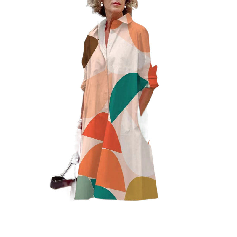 Plus-size ruffled flowing dress — Urban elegance