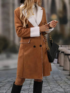 Cuddly collar trench coat