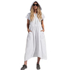 Robe midi à capuche et demi-zip