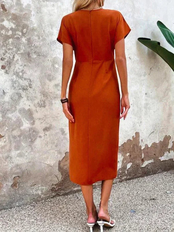 Chic V-neck midi dress - Autumn Edition