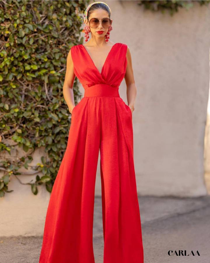 Fluid red jumpsuit