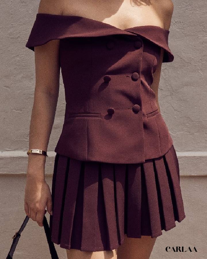 Pleated skirt set