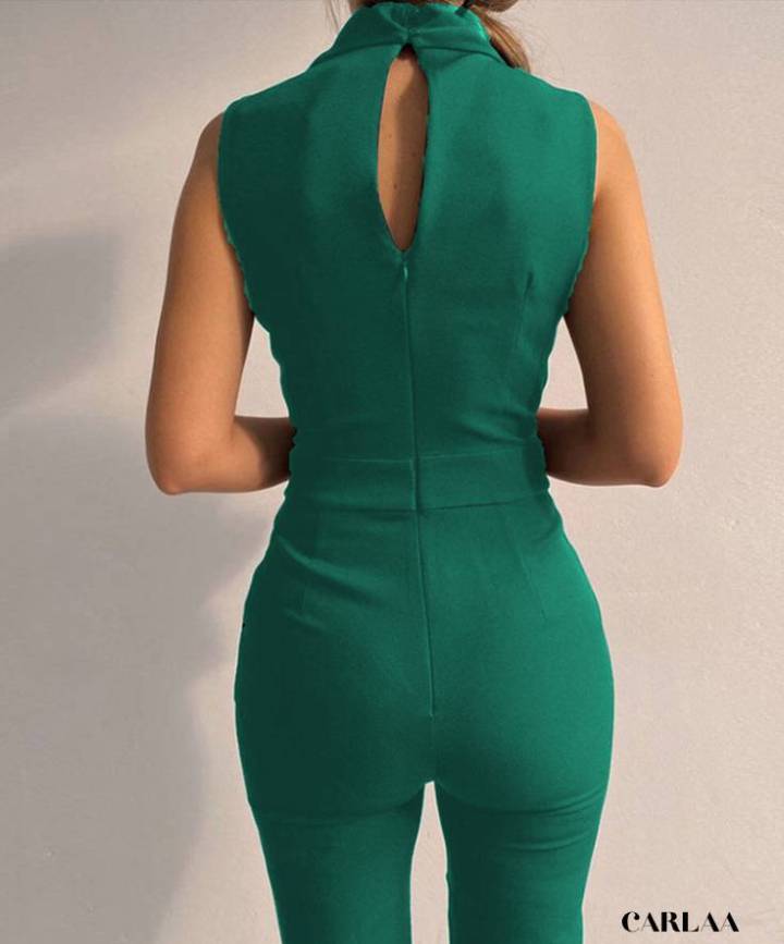 Women's V-neck jumpsuit