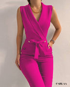 Women's V-neck jumpsuit