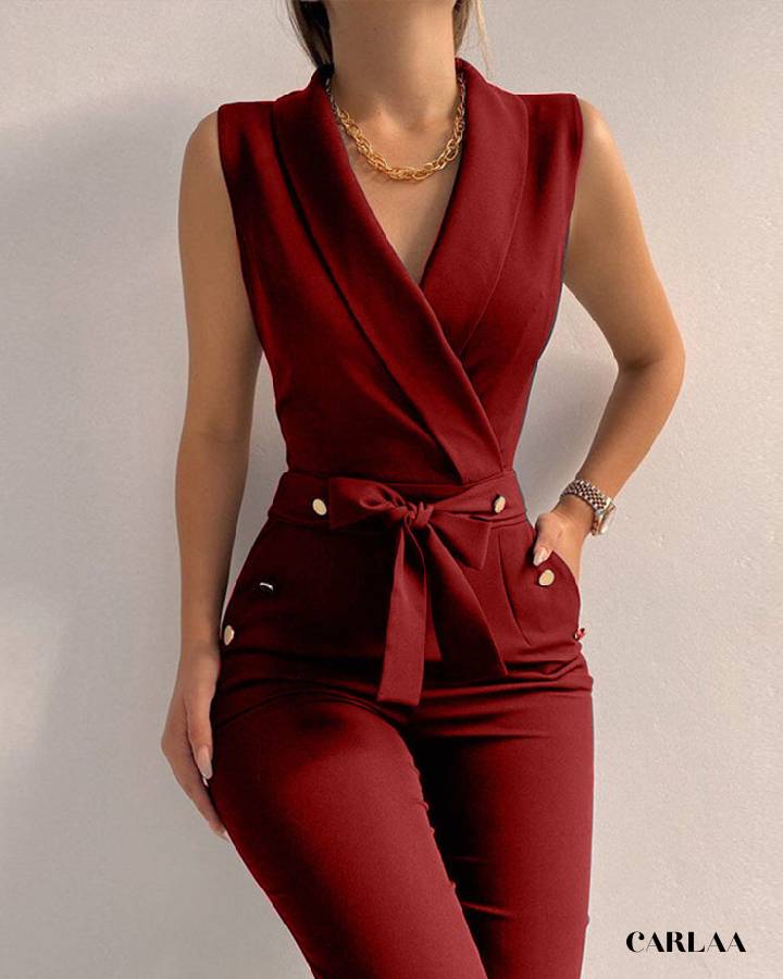 Women's V-neck jumpsuit