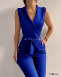 Women's V-neck jumpsuit