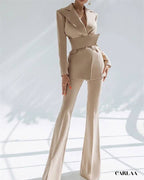 Women's beige blazer set